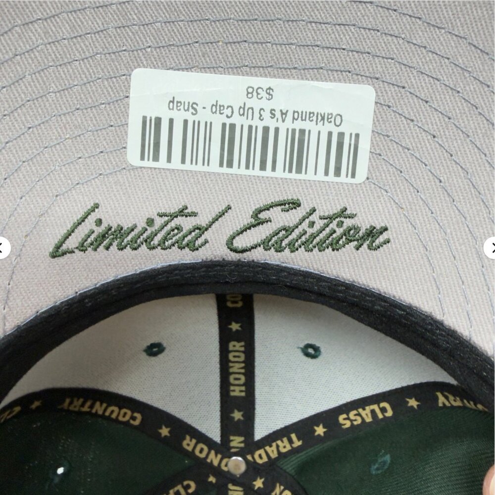 Baseballism Oakland Athletics 3 Up Snapback Hat Green Yellow One Size - Picture 8 of 11